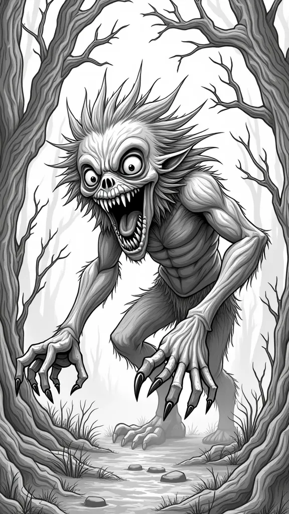 scary monster coloring page